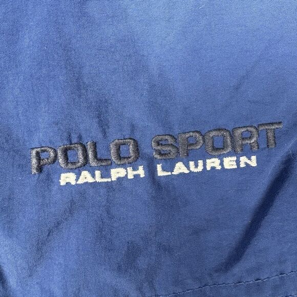 Y2K Polo Ralph Lauren Swim Trunks Spellout L Blue 7 Inseam Lined Sport Vintage - Picture 2 of 11